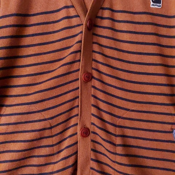 G-Star Raw Correctline Hari Brown and Blue Striped Cardigan NWT Men's Sz L - Picture 7 of 16